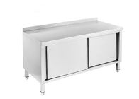 Single / Double Open Working Cabinet / Slide Door 1.5m Stainless Steel Tool Bench Commercial Kitchen Workbench Cabinet