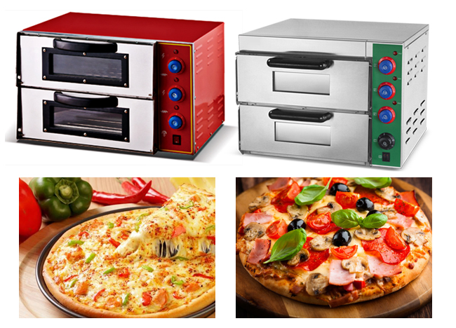 2 Plattform-Hauptküchen-Toaster-Mini Pizza Oven Electric Bread-Hersteller 3KW für Bäckerei mit Betrachtungs-Fenster