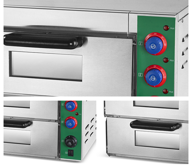 2 Plattform-Hauptküchen-Toaster-Mini Pizza Oven Electric Bread-Hersteller 3KW für Bäckerei mit Betrachtungs-Fenster