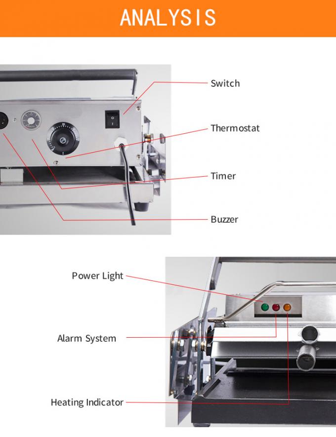 Brötchen-Toaster-Bäckerei-Verarbeitungs-Ausrüstung des Hamburger-2.4kw mit Aluminiumlegierungs-Basis