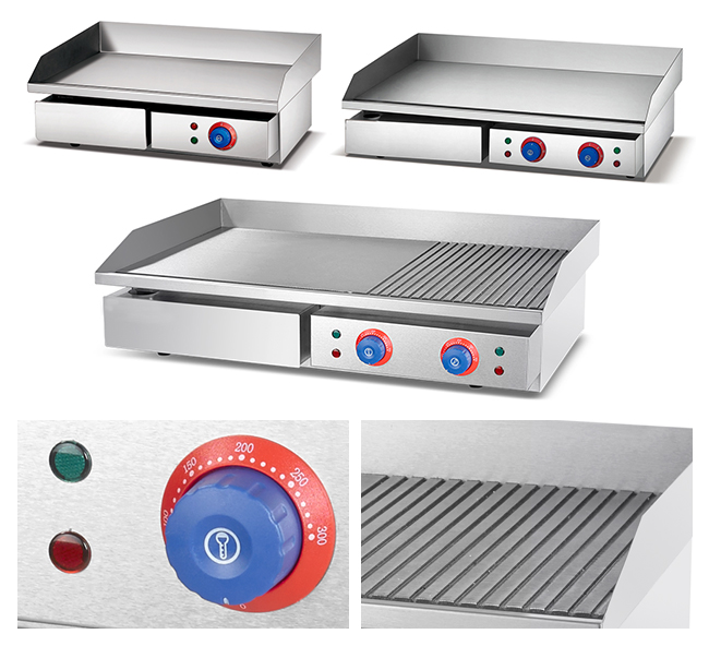 Edelstahl 3Kw, der Ausrüstungs-elektrischen Bratpfanne mit 1/3 gerilltem Grill SS kocht
