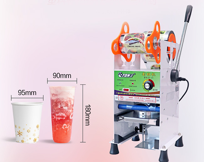 Silbrige weiße Snack-Food-Verarbeitungs-Ausrüstung, halb automatischer Blasen-Tee-Plastikcup-Dichtungs-Maschine
